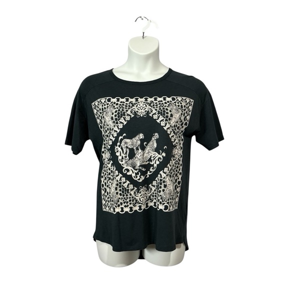 ZARA W&B Collection, Leopard Print T-Shirt, Medium, Charcoal & White - Picture 5 of 11